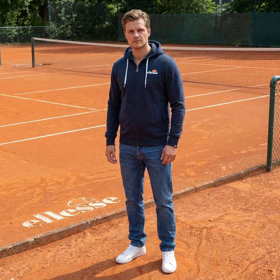 ellesse Klemerio Full Zip Men Hooded Sweat Jacket SOP23857-Navy