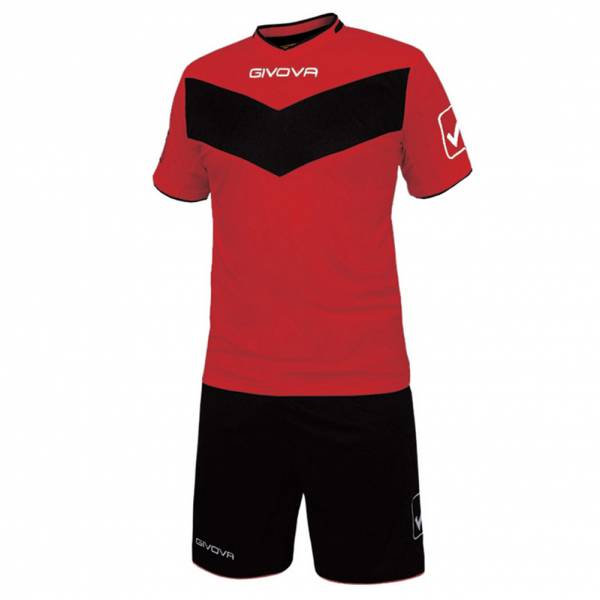 Givova football set jersey with Short Vittoria red / black
