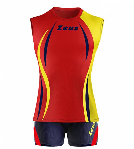 Zeus Kit Klima Damen Sport Trikot + Shorts rosso/blu