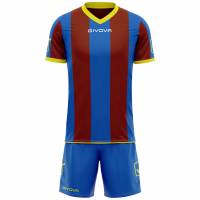 Givova Fußball Set Trikot mit Shorts Kit Catalano blau/dunkelrot