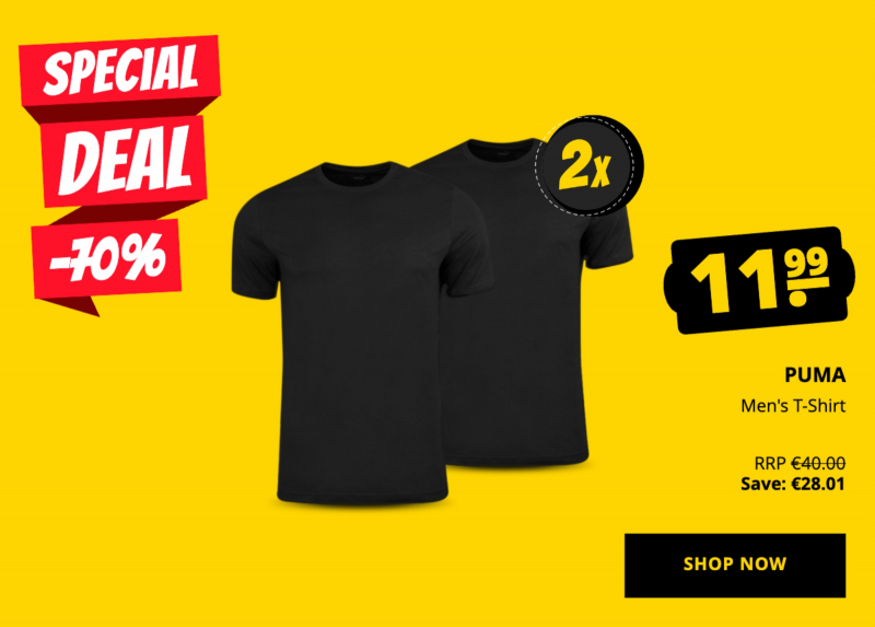 PUMA Herren T-Shirt 2er-Pack nur 11,99 €!