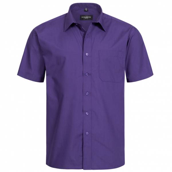 RUSSELL Short Sleeve Poly-Cotton Poplin Herren Hemd 0R935M0-Purple
