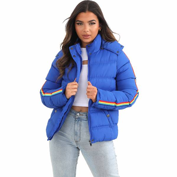 BRAVE SOUL Rainbow Damen gesteppte Winterjacke LJK-HOPRAINBOW COBALT