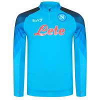 SSC Neapel EA7 Emporio Armani Cremallera 1/4 Hombre UEFA Sudadera de entrenamiento azul EASSCN23TU05-AZZURRO