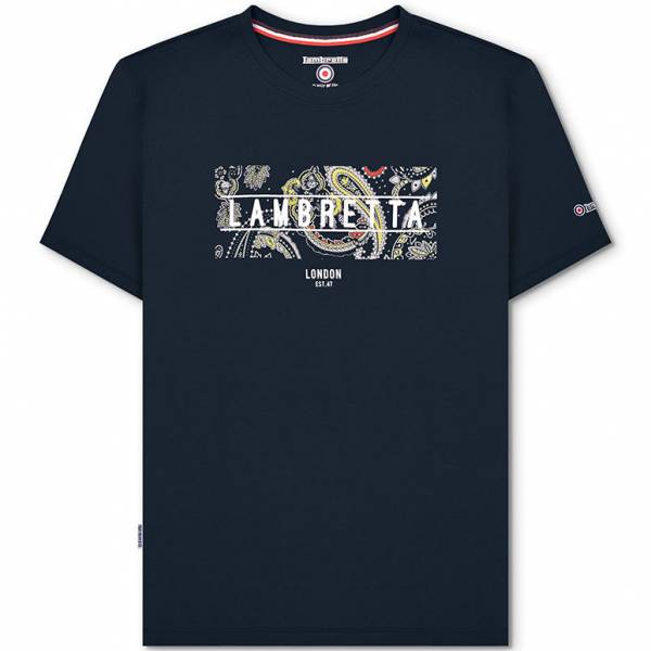 Lambretta Paisley Box Hommes T-shirt SS1015-MARINE