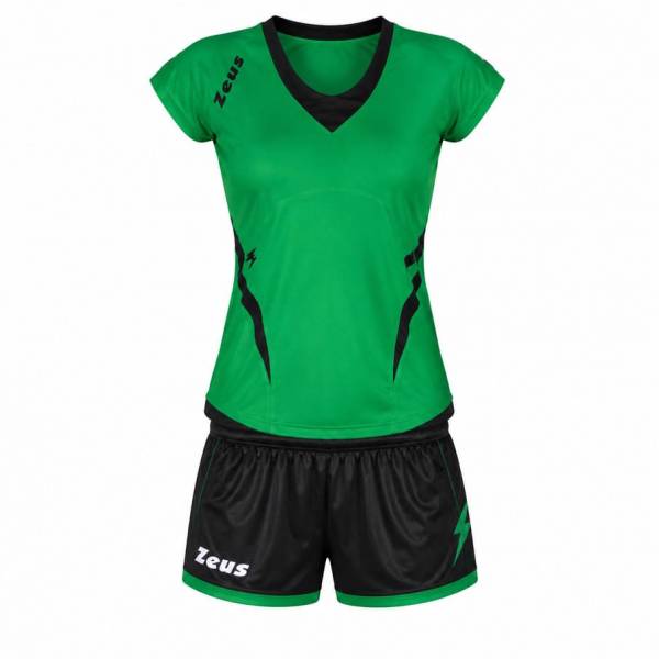 Zeus Kit Manila Donna Maglietta sportiva + Shorts verde/nero