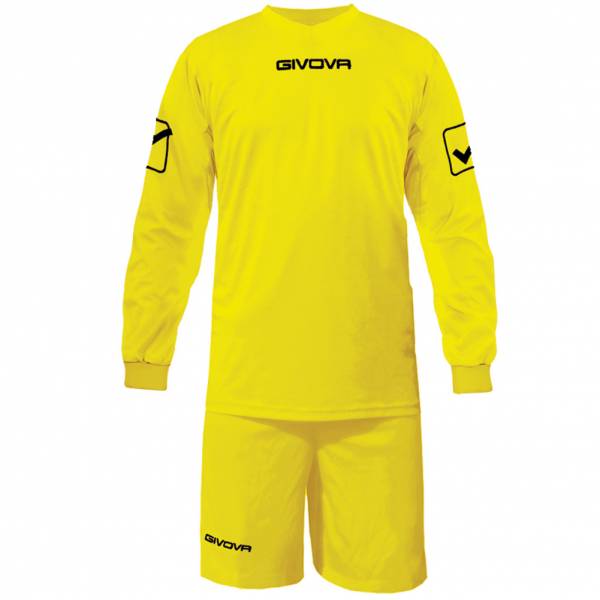 Givova Calcio Set Maglietta a maniche lunghe con Short Kit Givova giallo
