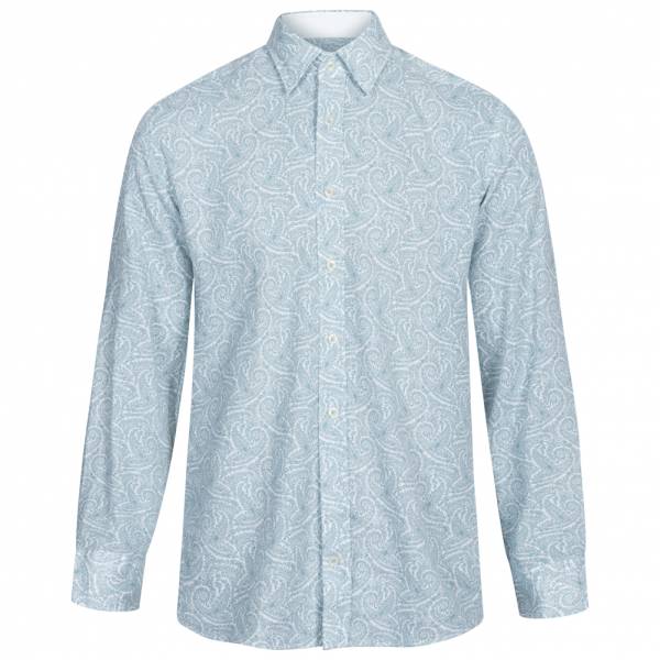 Hackett London Paisley Leaf Print Herren Leinen Hemd HM307426-8AD