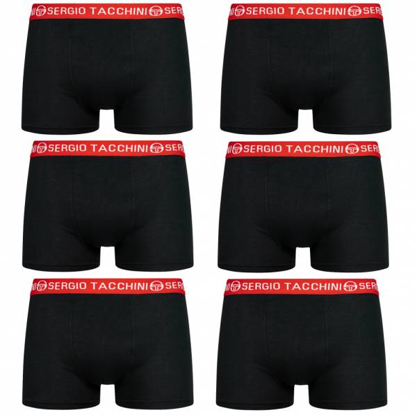 Sergio Tacchini Hommes Boxer-short Lot de 6 noir / rouge