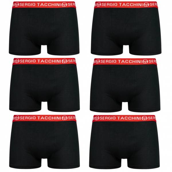 Sergio Tacchini Hommes Boxer-short Lot de 6 noir / rouge