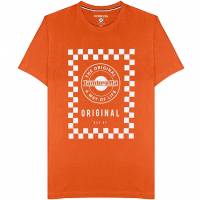 Lambretta Checker Board Men T-shirt SS0159-BRNT ORANGE