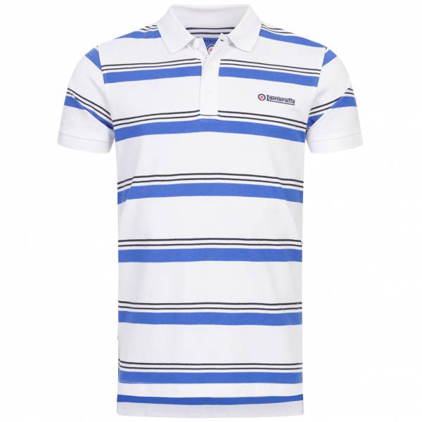 Lambretta Pique Stripe Hommes Polo SS7751-BLANC