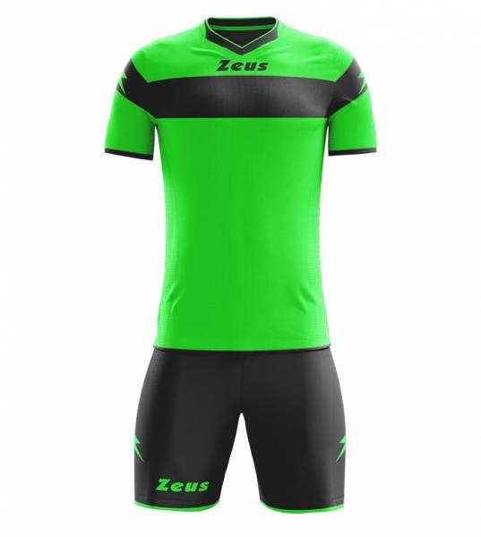 Zeus Kit Apollo Set da calcio + Shorts 2 pezzi verde fluo/nero