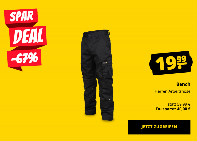 Bench Herren Arbeitshose nur 19,99 €!