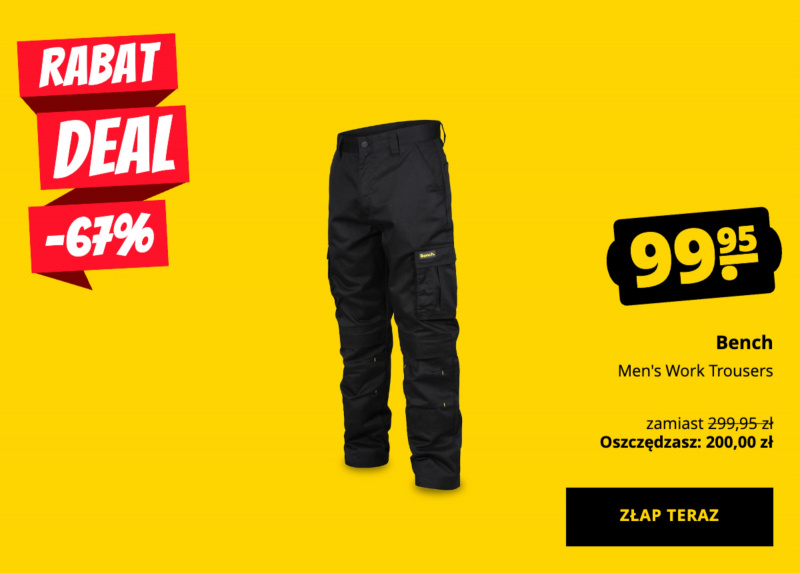Bench Men's Work Trousers tylko 99,95 zł!