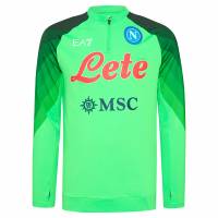 SSC Neapel EA7 Emporio Armani Cremallera de 1/4 Hombre Sudadera de entrenamiento verde EASSCN23T05-GREEN