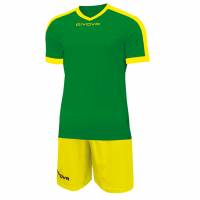 Givova Kit Revolution Maglia da calcio con pantaloncini verde giallo