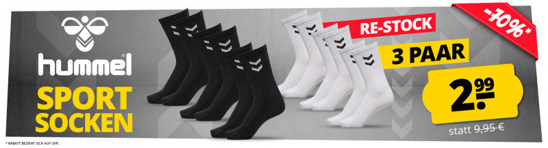 hummel Sportsocken 3 Paar nur 2,99 €