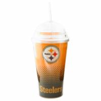 Pittsburgh Steelers NFL Fan Drinking cup with drinking straw DWNFLFADETSRPS