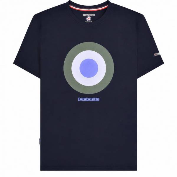 Lambretta Target Tee Herren T-Shirt SS3846-NAVY-BLUE-DOT