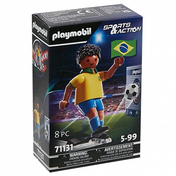 PLAYMOBIL® Joueur de football brésilien avec mur de but 71131
