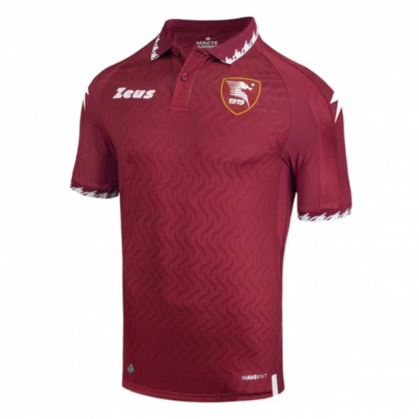 US Salernitana 1919 Zeus Uomo Maglia per il gioco in casa rosso scuro