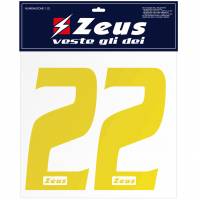 Zeus Números termoadhesivos 1-22 10cm amarillo