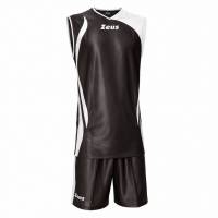 Zeus Kit Saett Uomo Maglia da basket + Shorts nero/bianco