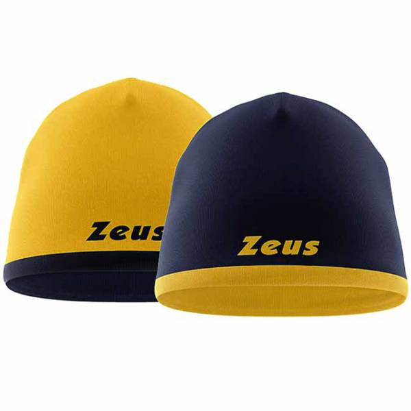 Zeus Wende Beanie Wintermütze Gelb Navy