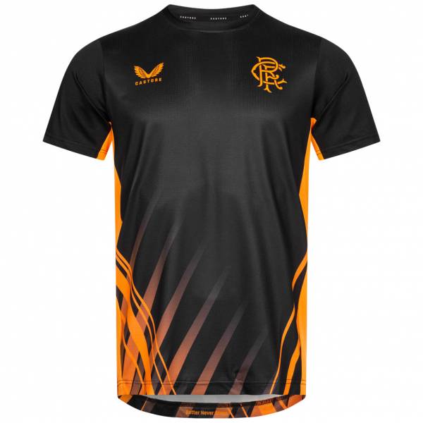 Glasgow Rangers FC CASTORE Uomo Maglia per l'allenamento TM0513-NERO/ARANCIO