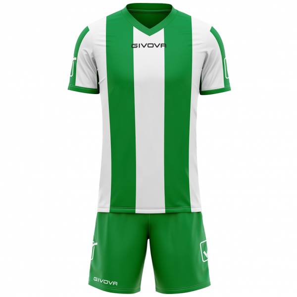 Givova Fußball Set Trikot mit Shorts Kit Catalano Grün/Weiß