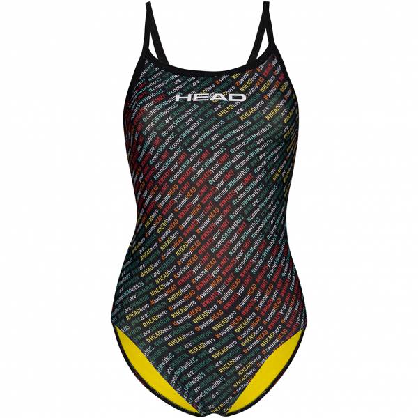 HEAD SWS Team Printed Thin Strap Mid Leg Fille Maillot de bain une pièce 452569-COL
