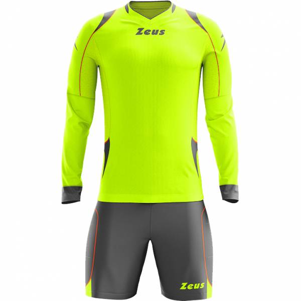 Zeus Paros Torwart Set Langarm Trikot mit Shorts Neon Gelb