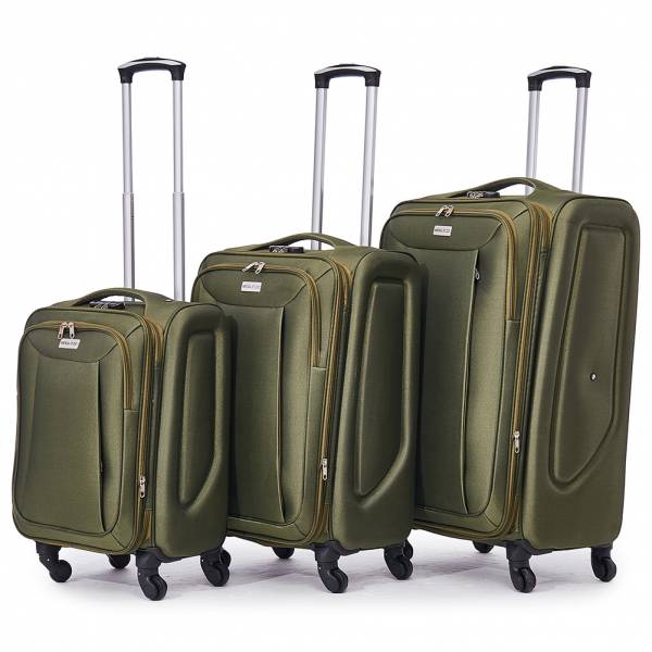 VERTICAL STUDIO &quot;Tromso&quot; 20&quot; 24&quot; 28&quot; fabric suitcase Set of 3 green