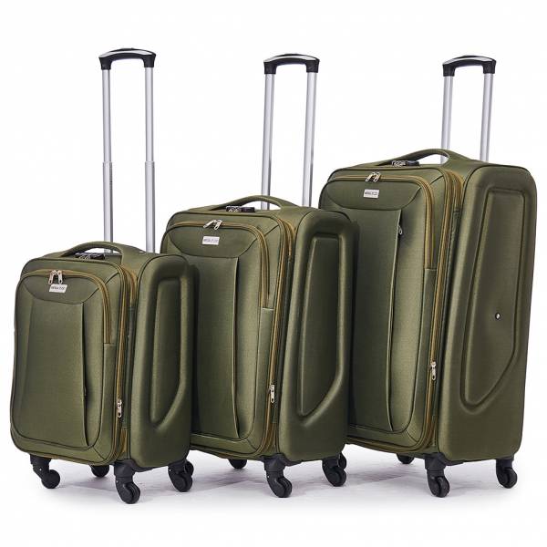 VERTICAL STUDIO Valise en tissu "Tromso" 20" 24" 28" Ensemble de 3 vert