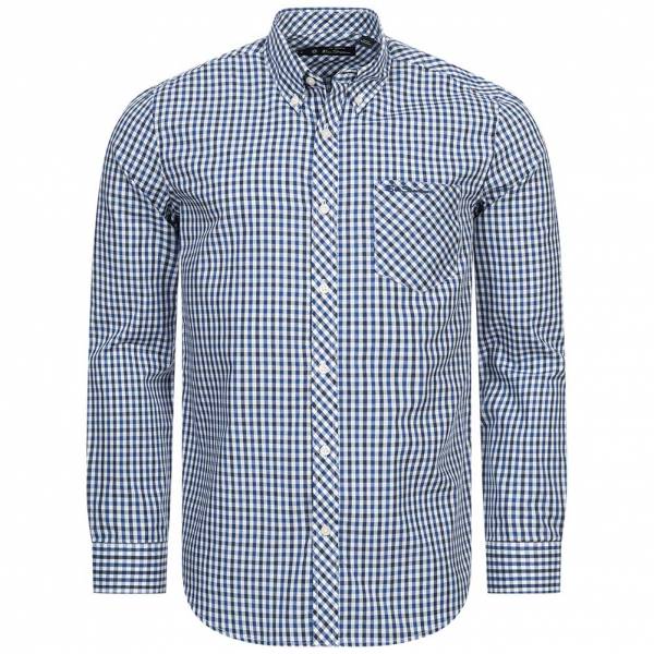 BEN SHERMAN House Check Herren Langarm Hemd 0077861-LIGHTBLUE