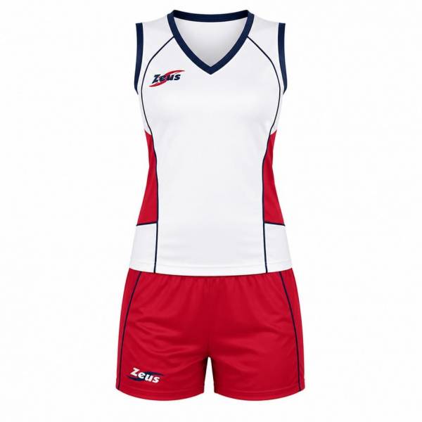 Zeus Kit Margo Damen Sport Trikot + Shorts bianco/rosso