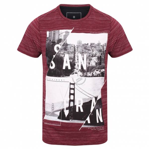 DNM Dissident San Fran Split Herren T-Shirt 1C10654 Oxblood