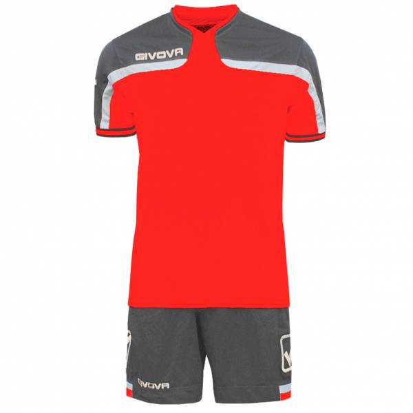 Maillot de foot Givova avec Short Kit America gris / rouge
