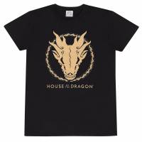 House of the Dragon Gold Ink Skull Men T-shirt HOD04409TSB