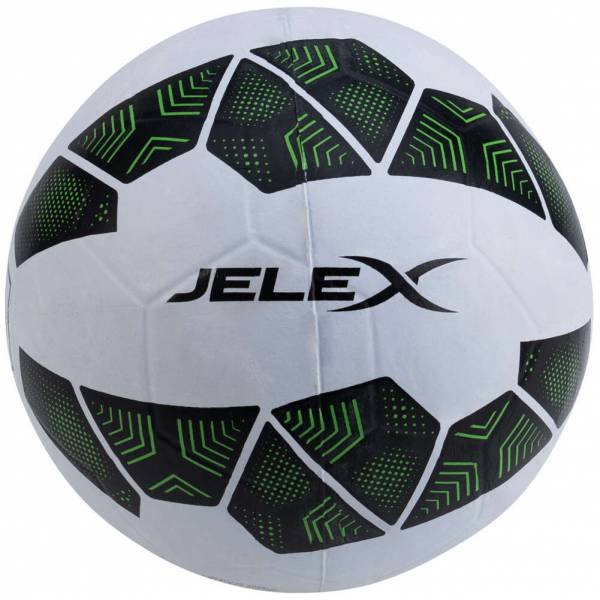 JELEX Bolzplatzheld Ballon de foot en caoutchouc noir et blanc