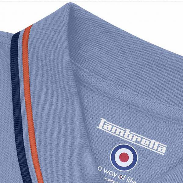 Lambretta Twin Tipped Hombre Polo de manga larga SS3224-GRIS ROJO/NVY