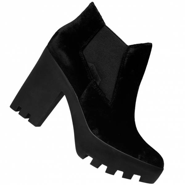 Calvin Klein Jeans Sandy Velvet Women platform ankle boots R0590BLK