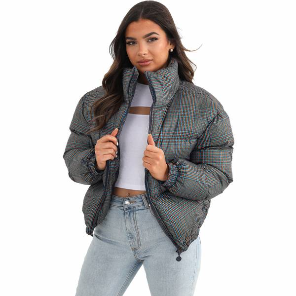 BRAVE SOUL Multicolour Damen gepolsterte Winterjacke LJK-CHEQUER