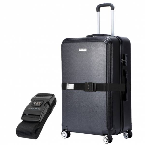 VERTICAL STUDIO &quot;Bergen&quot; 24&quot; Valise noir avec sangle de bagage GRATUITE