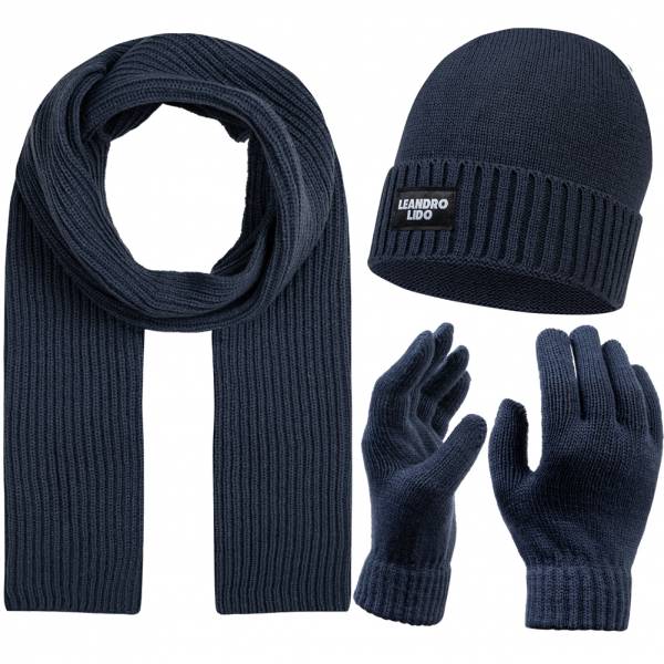 LEANDRO LIDO Epomeo Uomo Set invernale 3 pezzi, blu