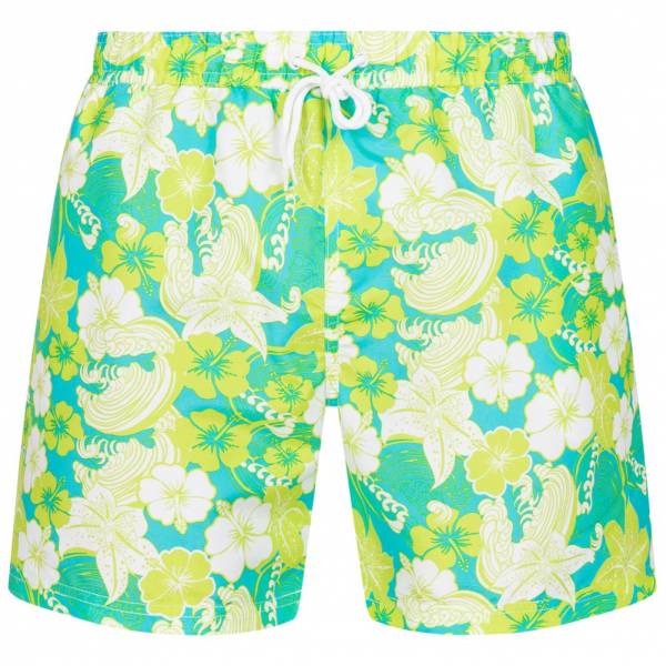 HENLEYS Tubbataha Flower Hommes Short de bain HTG00837 Jaune