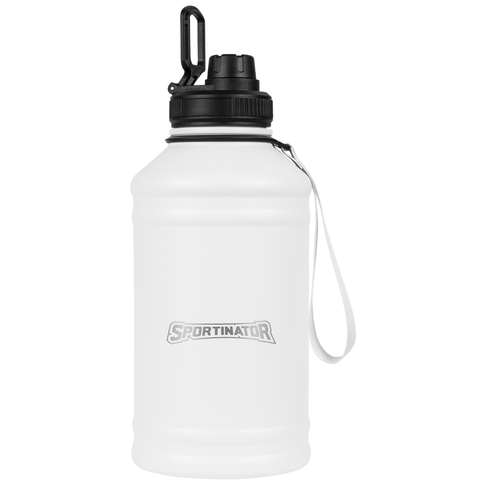 SPORTINATOR Hydrated Fitness acero inoxidable Botella 2,2l blanco