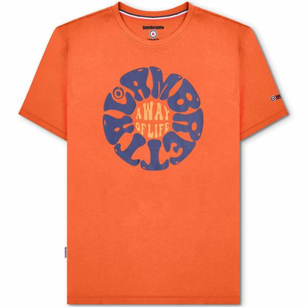 Lambretta Festival Hommes T-shirt SS1014-BUNRT ORANGE