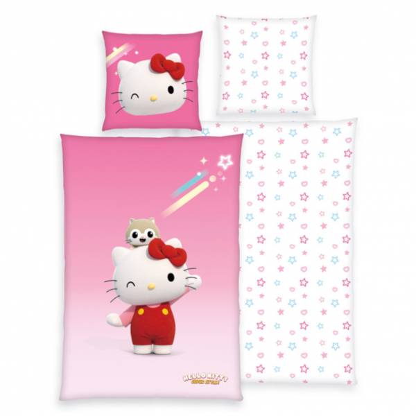 Hello Kitty Bedlinen Set 135 x 200 cm + 80 x 80 cm 4471218050998